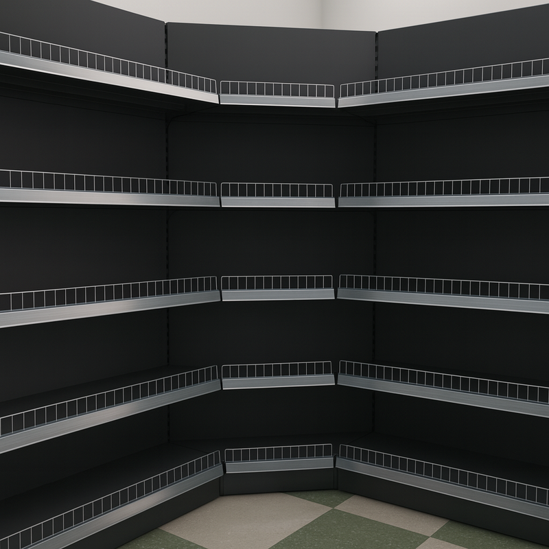 Коммерческая угловая полка для внутреннего пространства 2110x665x370 / 470 / 570